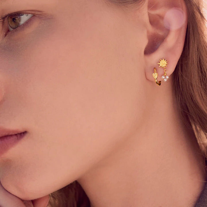 Maanesten Lucie Gold-Plated Earrings with Pink Freshwater Pearl 