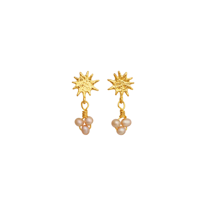 Maanesten Lucie Gold-Plated Earrings with Pink Freshwater Pearl 