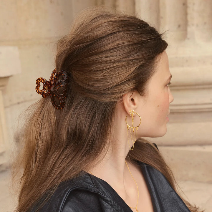 Maanesten Wilma Gold-plated Earrings with Zirconia & Chains 