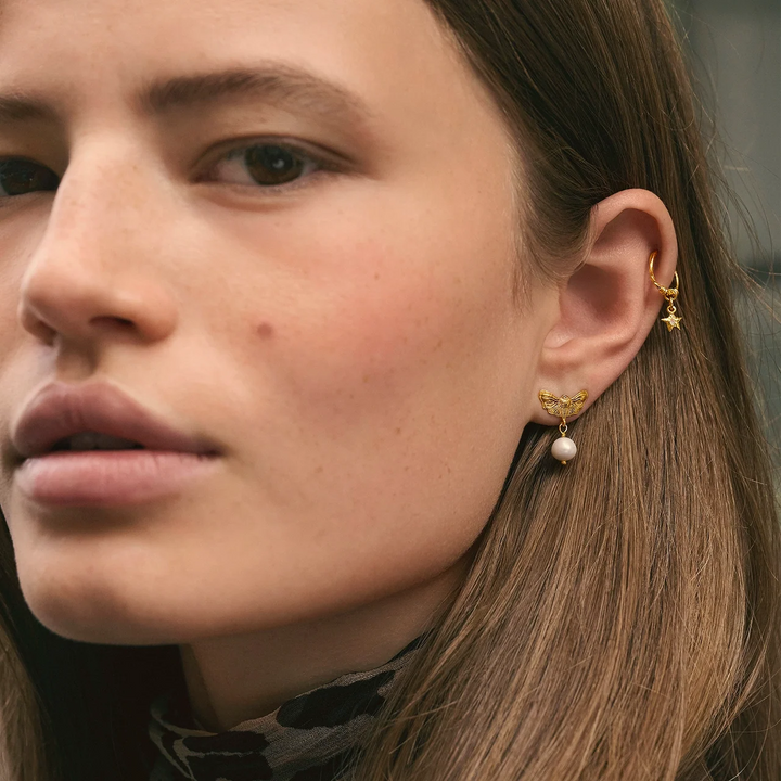 Maanesten Nisa Gold-Plated Earrings with Freshwater Pearls 