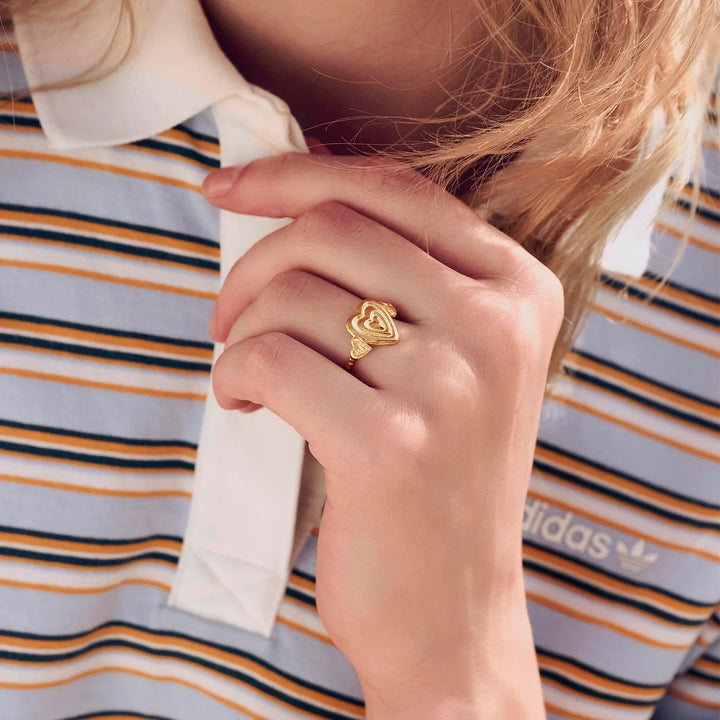 Maanesten Mabel Gold-plated Ring with Hearts 