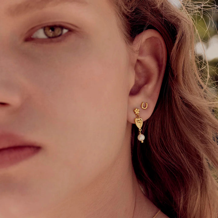 Maanesten Margot Gold-Plated Earrings with Freshwater Pearl 