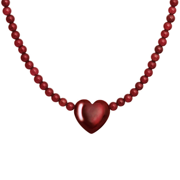 Maroon Heart Necklace Valentines 2026