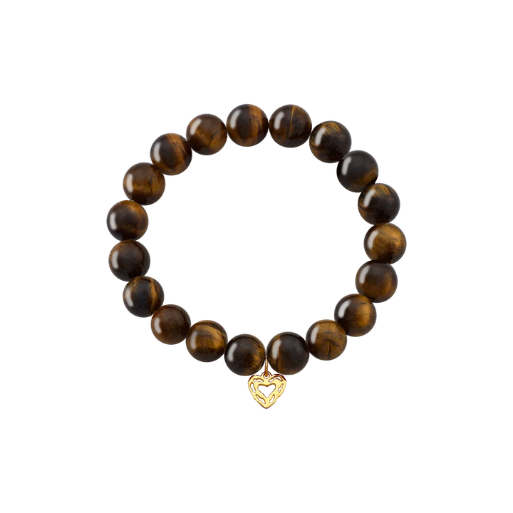 Maanesten Mary Gold-Plated Bracelet with Tiger’s Eye Beads 