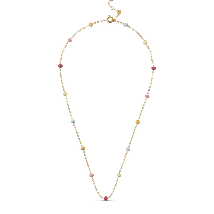 Enamel Lola Bold Necklace - Rainbow in Gold plated Silver