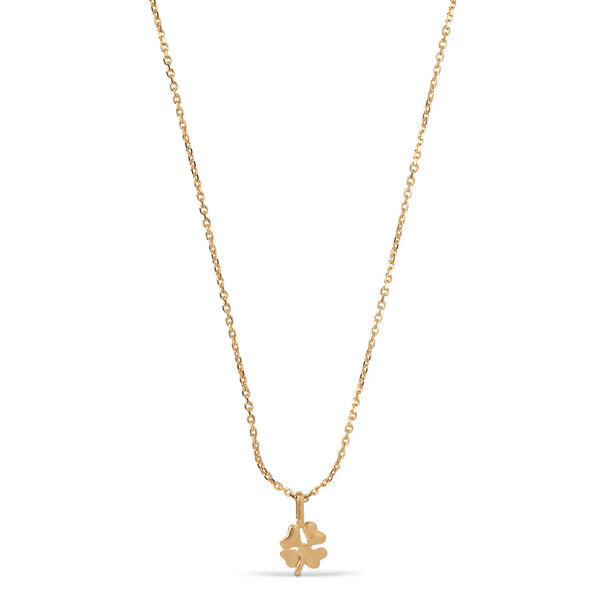 Enamel Four Leaf Clover Halskæde i Forgyldt Sølv