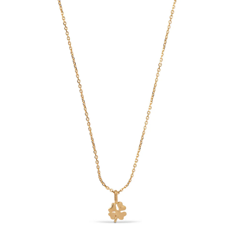 Enamel Four Leaf Clover Halskæde i Forgyldt Sølv