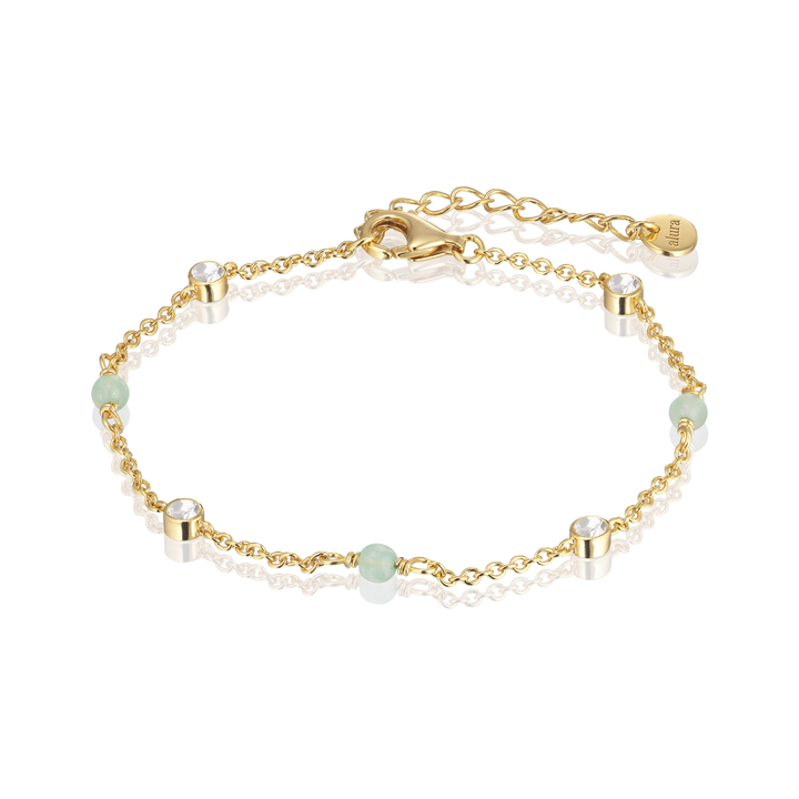 Alura Ocean Gold-plated Bracelet with Aventurine and Zirconia – MB0508-1