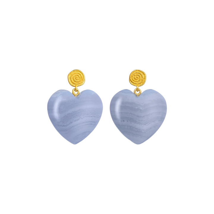Maanesten Penny Blue Lace Gold-Plated Earrings 