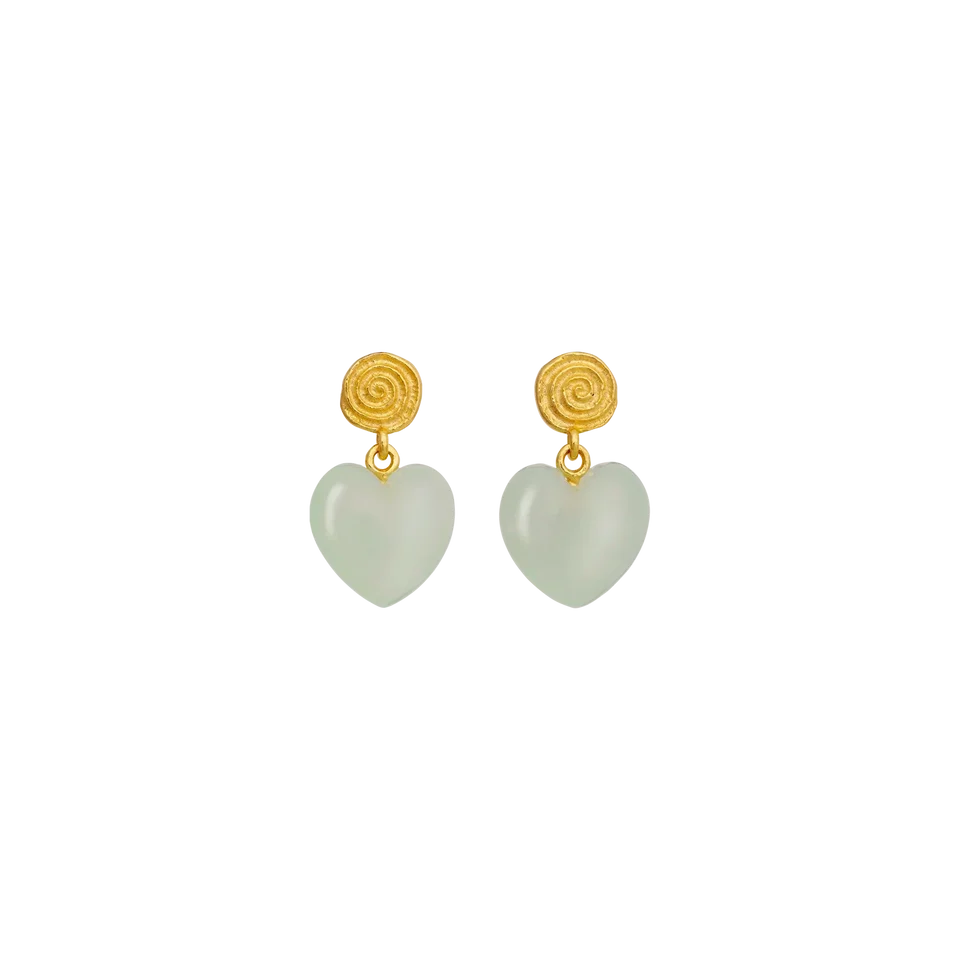 Maanesten Penny Petite Moss Green Gold-Plated Earrings 