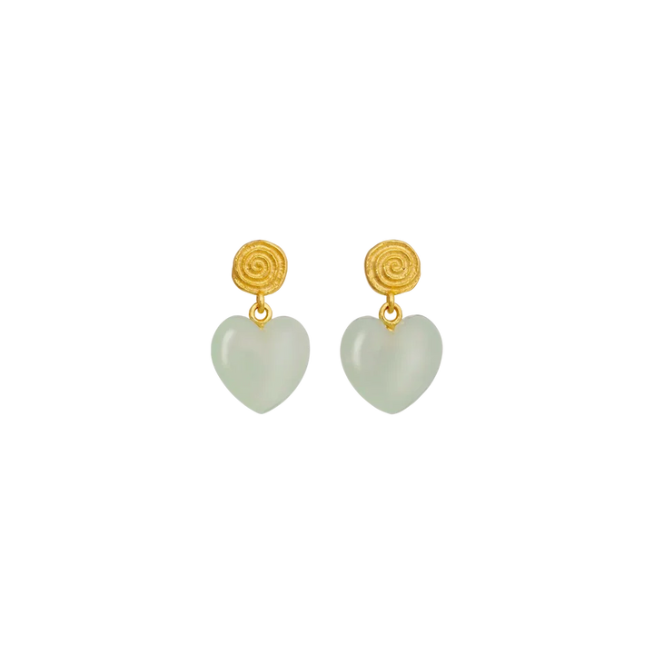 Maanesten Penny Petite Moss Green Gold-Plated Earrings 