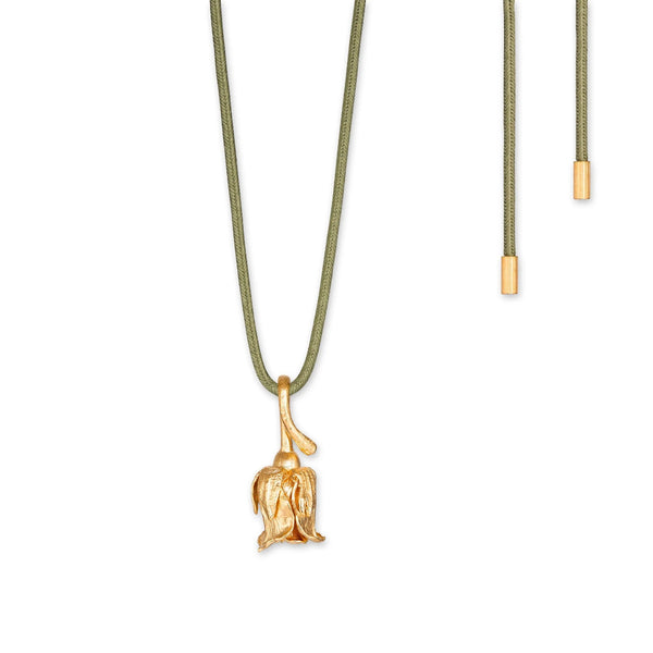 Flora Danica Rose with silk necklace