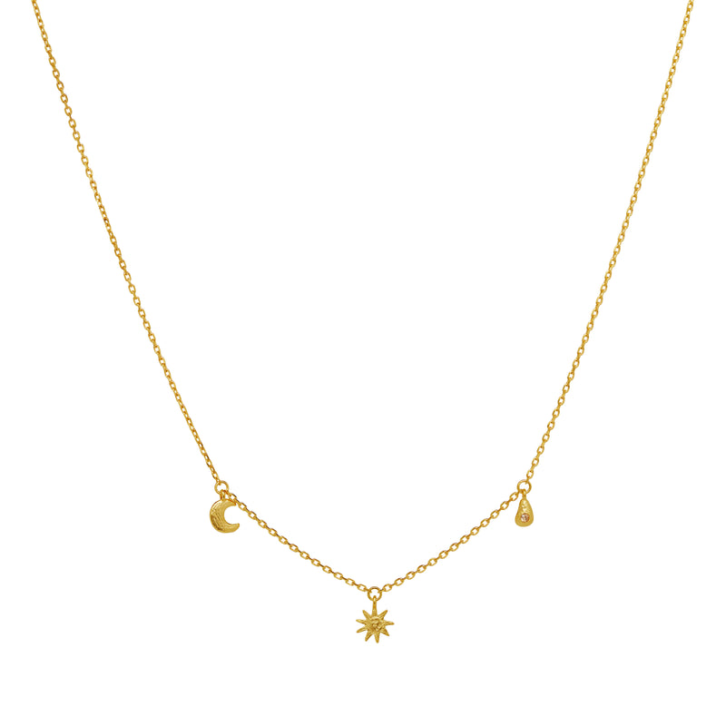Moonstone Sadie Necklace Gold Plated Silver