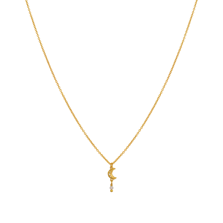 Maanesten Siva Gold-Plated Necklace with Moon & Opal 