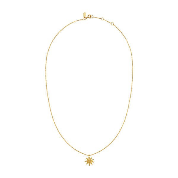 Maanesten Soleima Necklace Gold Plated Silver w. Sun Pendant