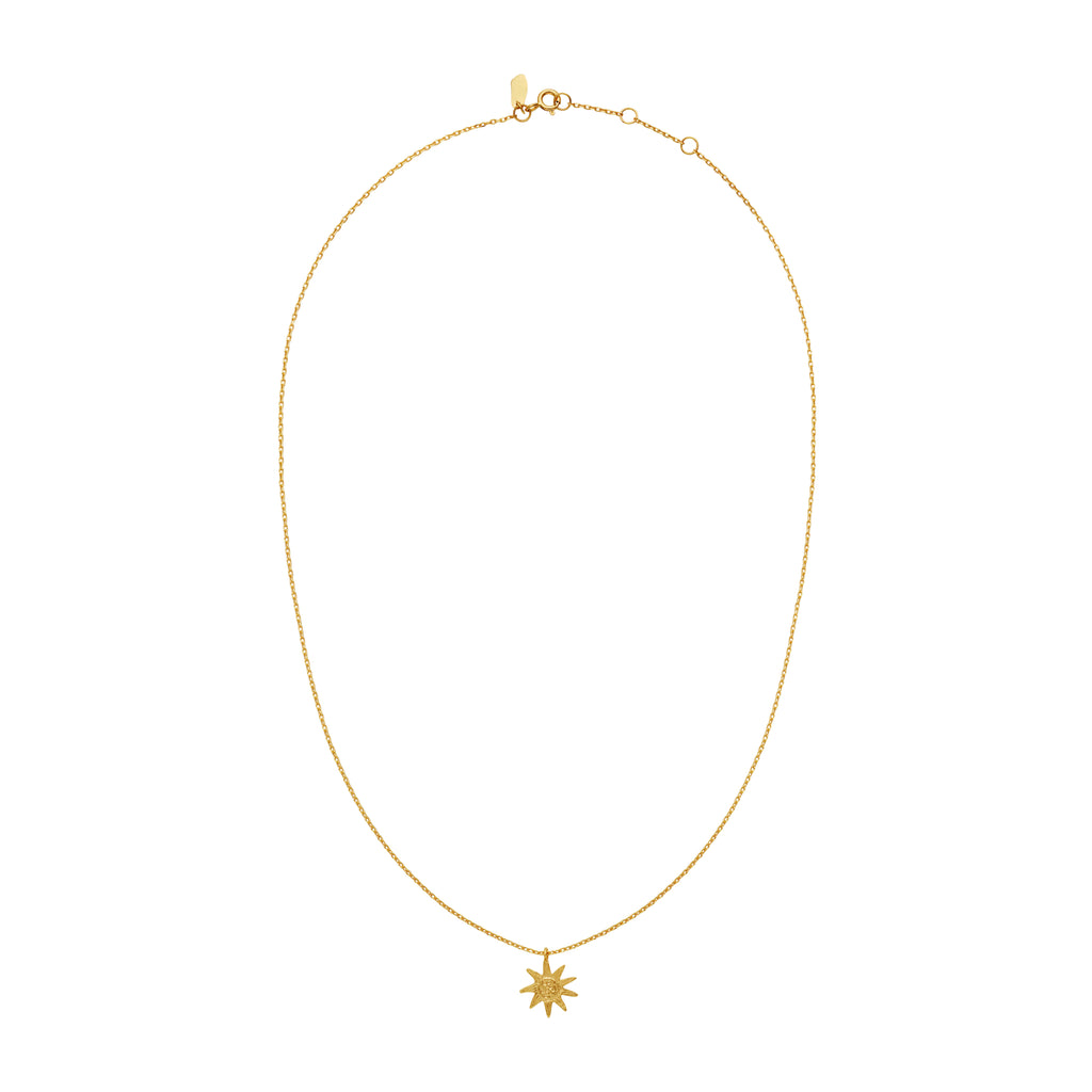 Maanesten Soleima Necklace Gold Plated Silver w. Sun Pendant