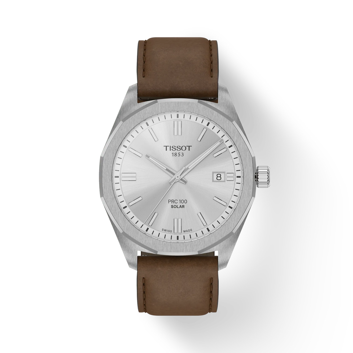 TISSOT PRC 100 SOLAR QUARTZ 39MM BROWN LEATHER STRAP