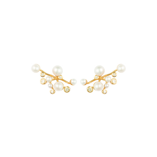 Vincent Venus Symphony Gold Plated Earrings w. Pearls