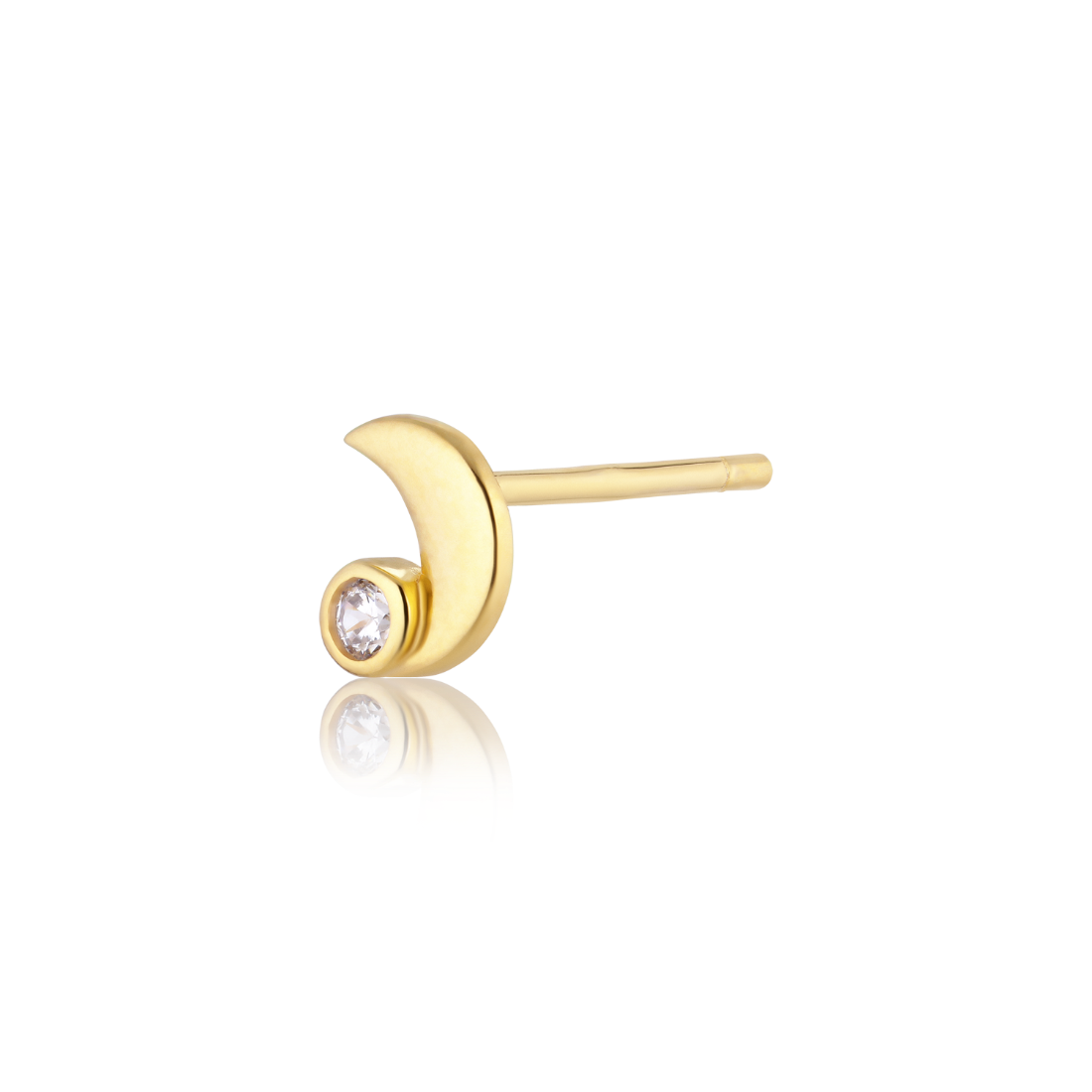 Alura Venus Single Moon Earrings with Zirconia