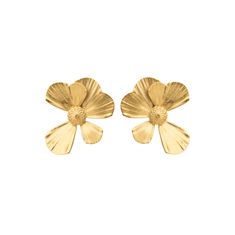Vincent wildflower ample earrings gilded
