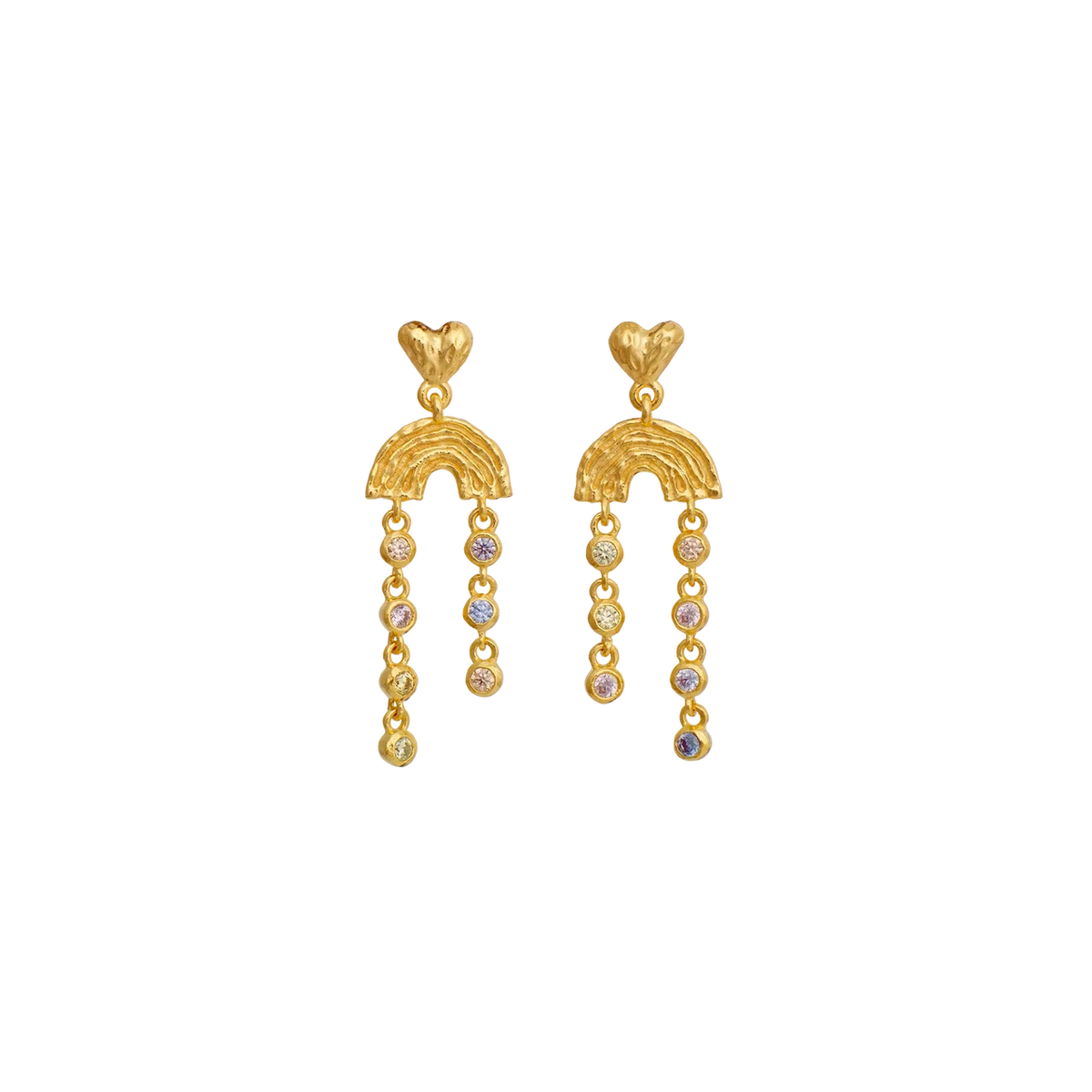 Maanesten Zenia Gold-Plated Earrings with Colored Zirconia 