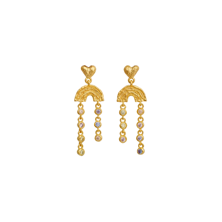 Maanesten Zenia Gold-Plated Earrings with Colored Zirconia 