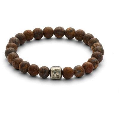 Alexander Lynggaard Bracelet Grasberg 8mm with brown stone balls and silver detail. Model C00740-001.