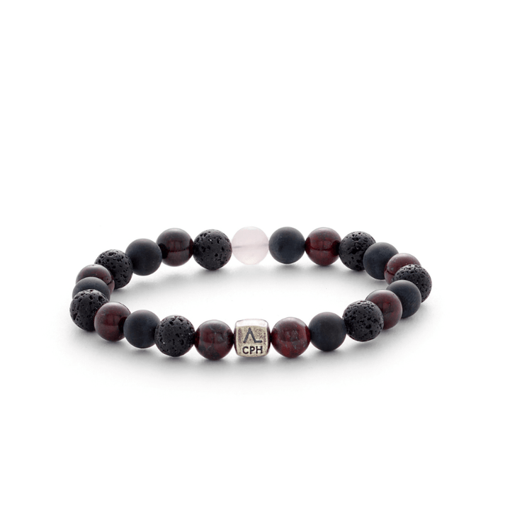 Alexander Lynggaard Bracelet Tokyo 8mm with black, red and a pink pearl, Model C10313-001-1