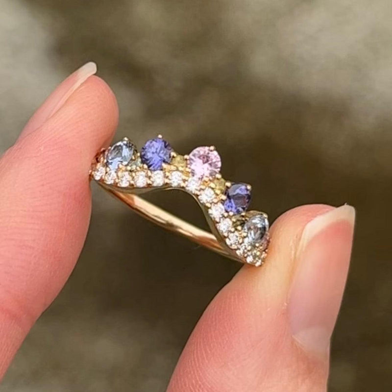 Anpé Atelier Josephine Ring Med Pastel Safirer - Ringe - 2458-Pastel-001