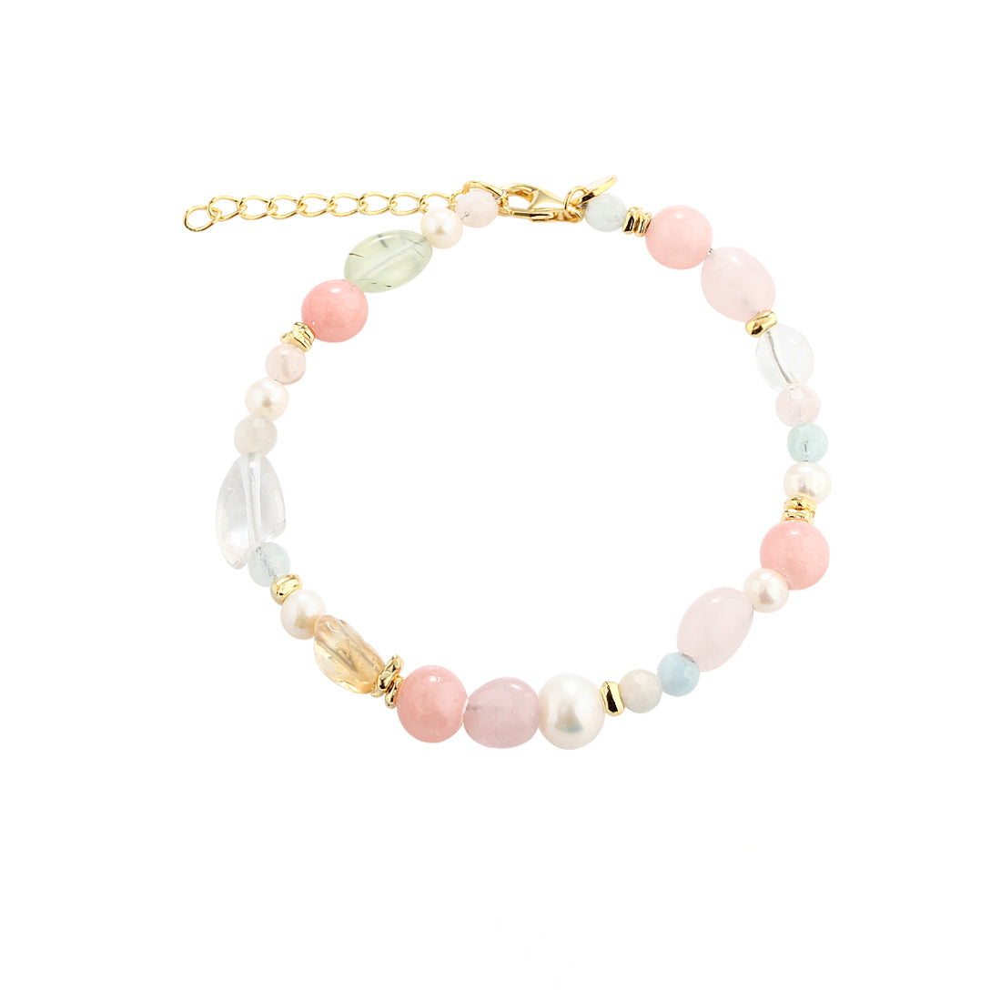 Aqua Dulce Breeze bracelet in gold-plated silver with colored pearls and stones, Model 5849-1.