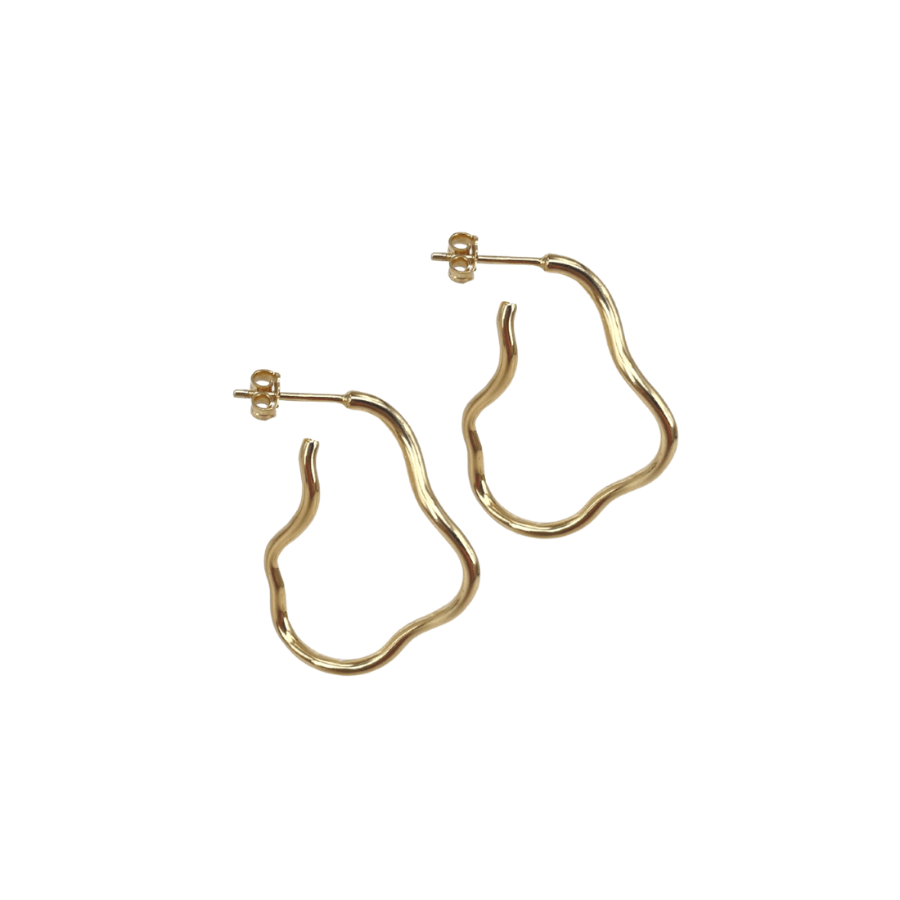 Aqua Dulce Curly Hoop Forgyldt - Øreringe - 5718