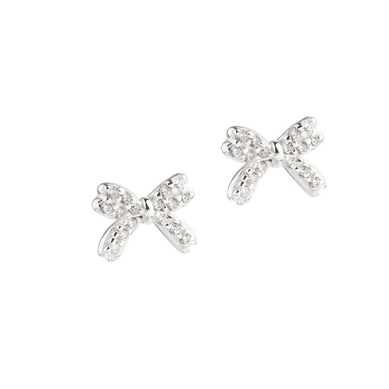 Aqua Dulce Darling Bow Ørestikker Sølv - Øreringe - 5697