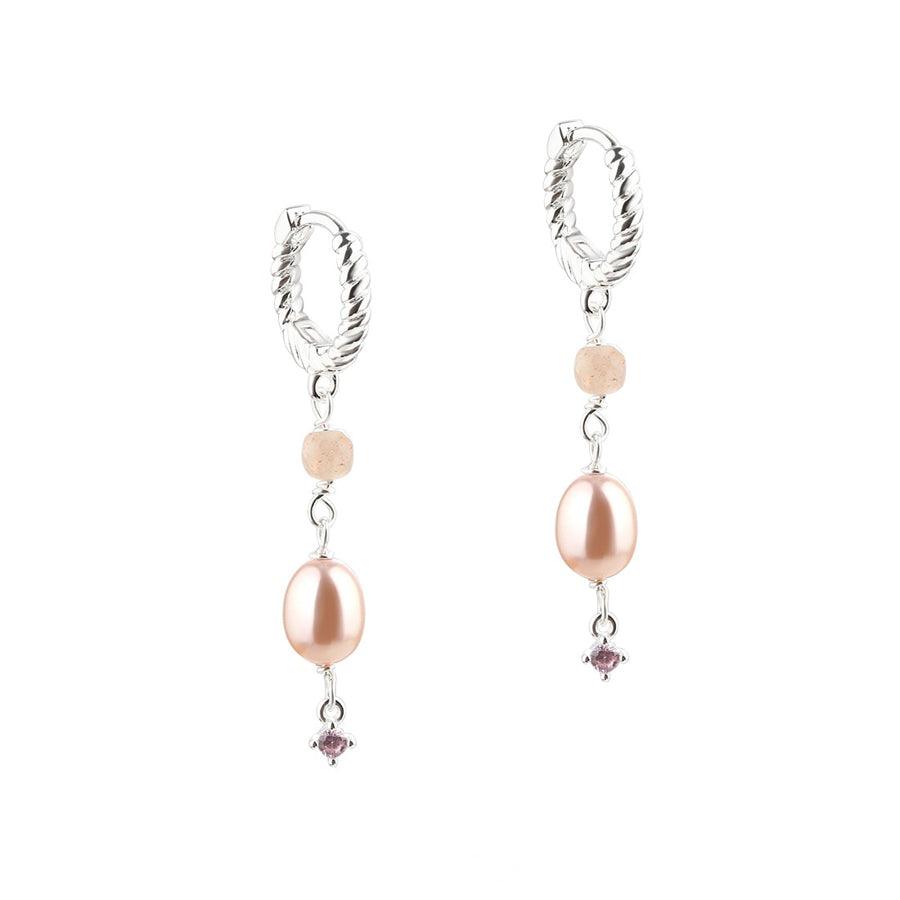 Aqua Dulce Koi Rose Hoop Sølv - Øreringe - 5630