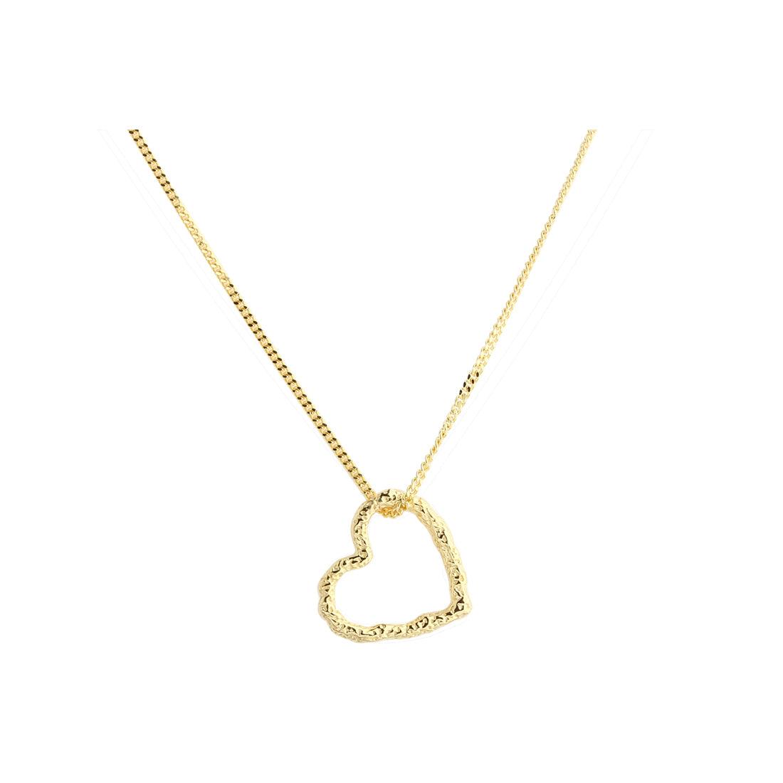 Aqua Dulce Love Me necklace in gold-plated silver with heart pendant on simple chain. Model 6082-1