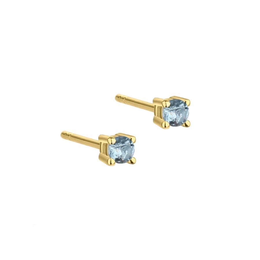 Aqua Dulce Mini Kaya Sky earrings in silver-gilt with light blue stones, simple and elegant design. Model 5167-5167-1