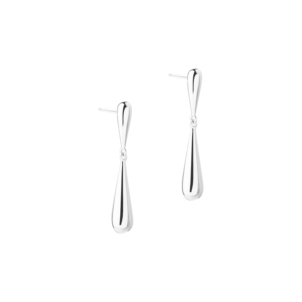 Aqua Dulce Shiny Drop Øreringe i Sølv – Dråbeformet Design - Øreringe - 6173