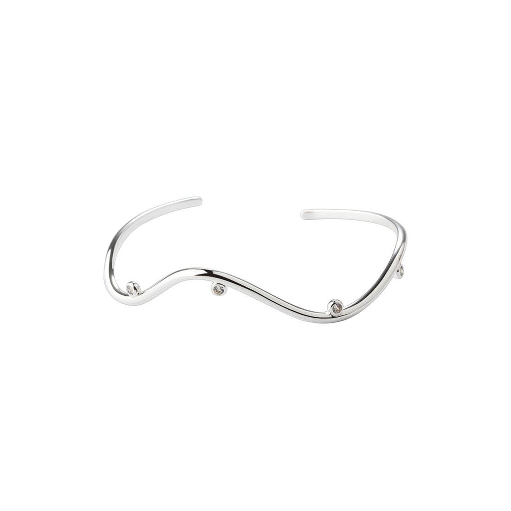Aqua Dulce Wavy Armring i Sølv - Armbånd - 6217