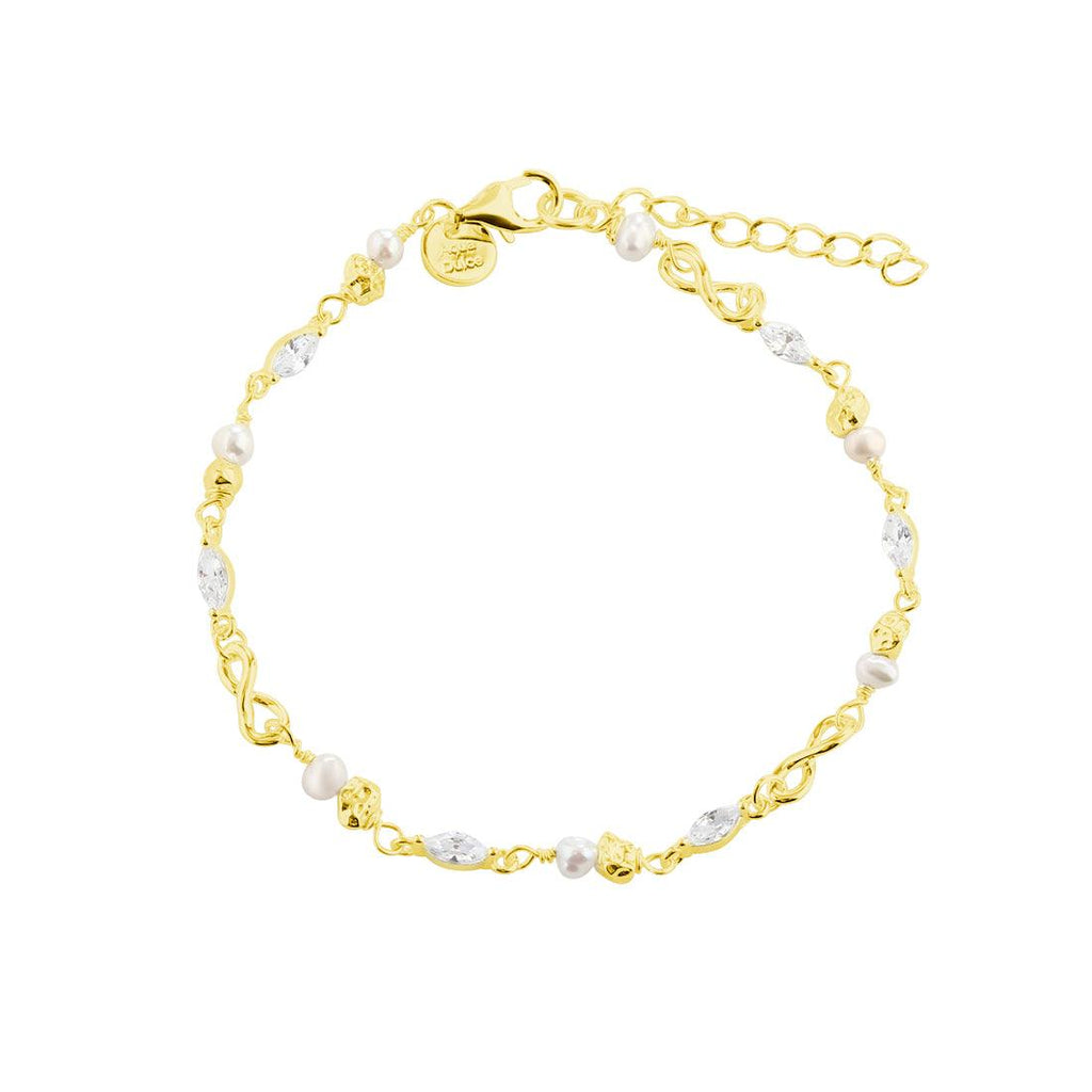 Aqua Dulce White Garden Armbånd Forgyldt - Armbånd - 5968
