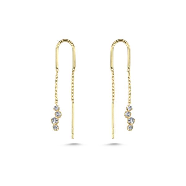 Nuran Aura Hoop Earrings 14 kt. Gold with Diamonds – Ø2621-016RG