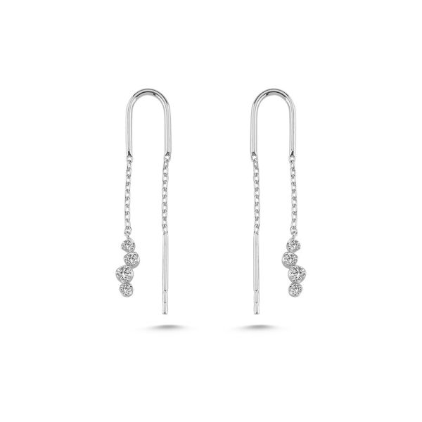 Nuran Aura Hoop Earrings – 14 Karat White Gold & Diamonds – Ø2621-016HG