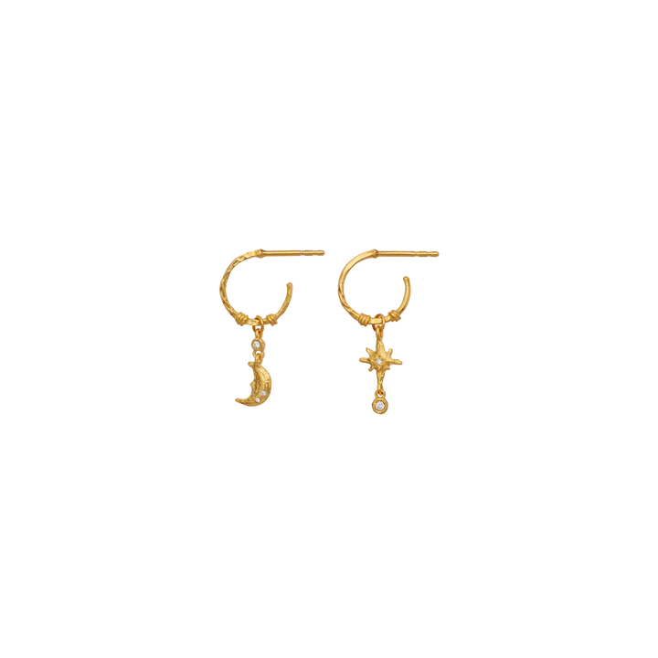 Maanesten Aurora Gold-Plated Earrings with Moon & Star – 10210A
