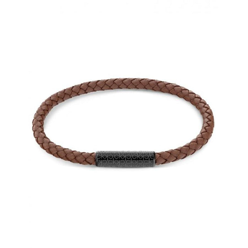 Calvin Klein Braided Bracelet 19,5cm brun læder stål - 7613272464062 - Armbånd - 7613272464062