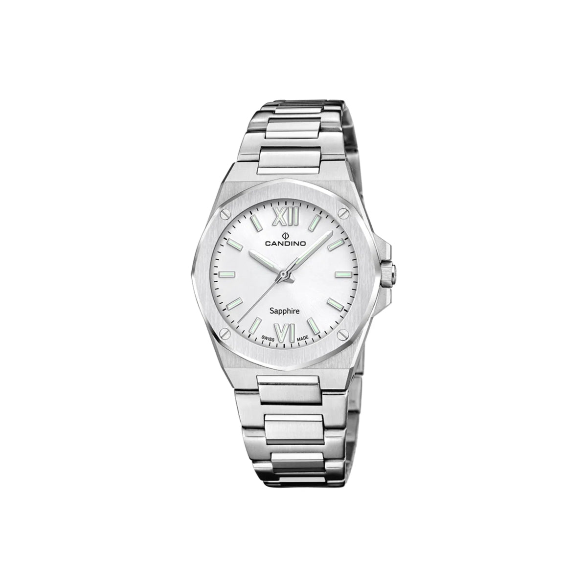 Candino Women's watch C47751 elegant women's watch in polished steel with silver dial and Roman numerals, Model C47751-1.