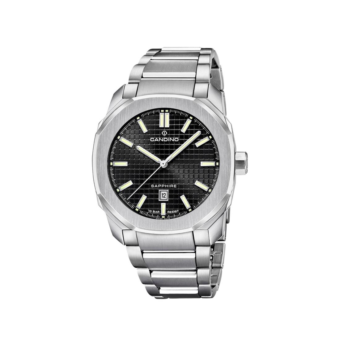 Candino Gents Sport Men's Watch Steel with black dial and silver bracelet, Model C4754/4 C47544-1