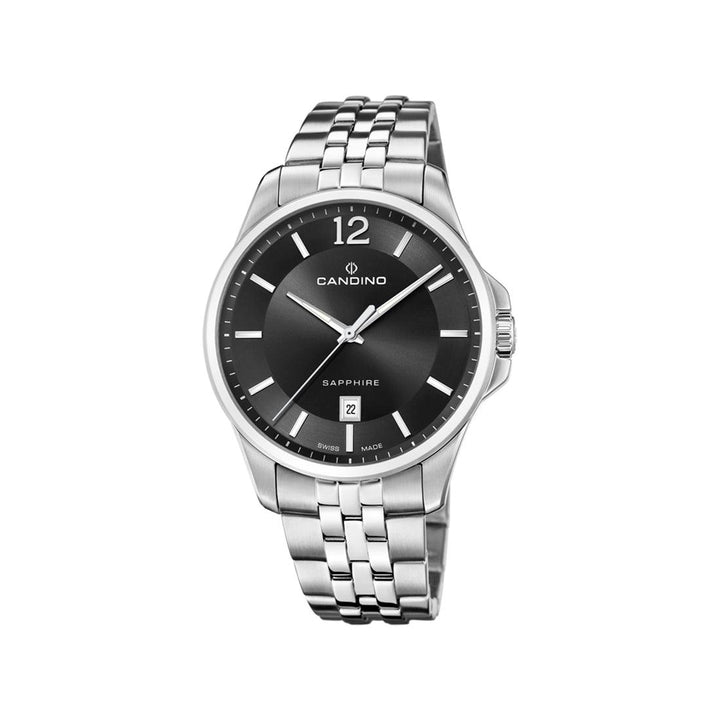 Candino Men's watch Steel with black dial, classic design with date, Model C47624-C47624-1.