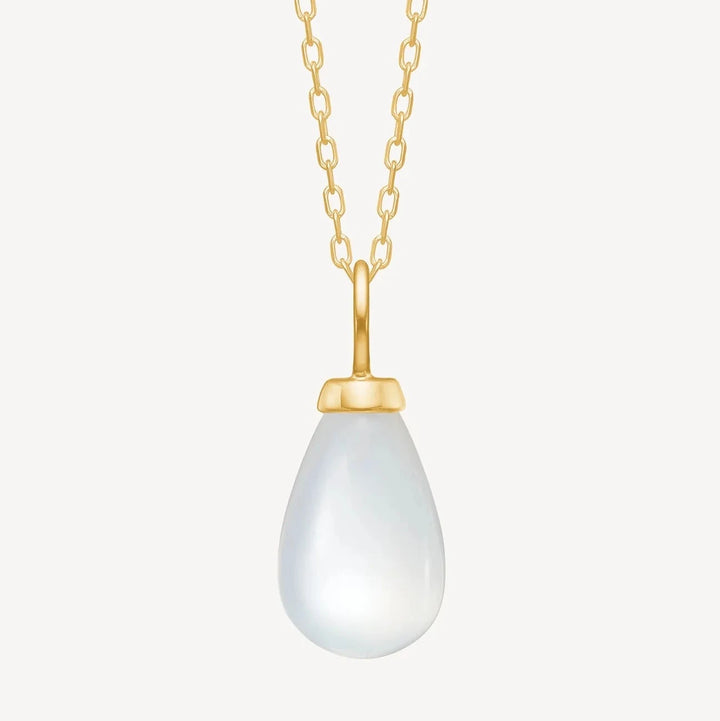 carre-10-carat-drop-wood-pendant-with-the-manesten shows a drop-shaped pendant with white stone and golden suspension, model TL4395MO-1.