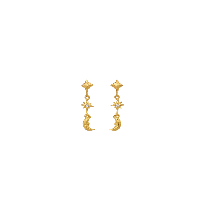 Maanesten Celise Gold-Plated Earrings with White Zirconia – 10211A