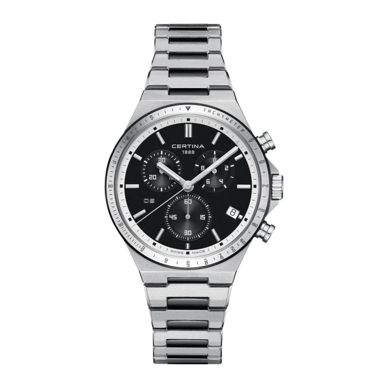 Certina DS-7 Chronograph - Sort PVD belægning 41 mm - - C0434172205100