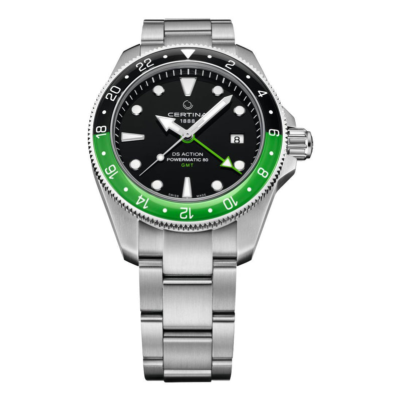 Certina DS Action GMT Powermatic 80 - Sort Urskive - Herreur - C0329291105100