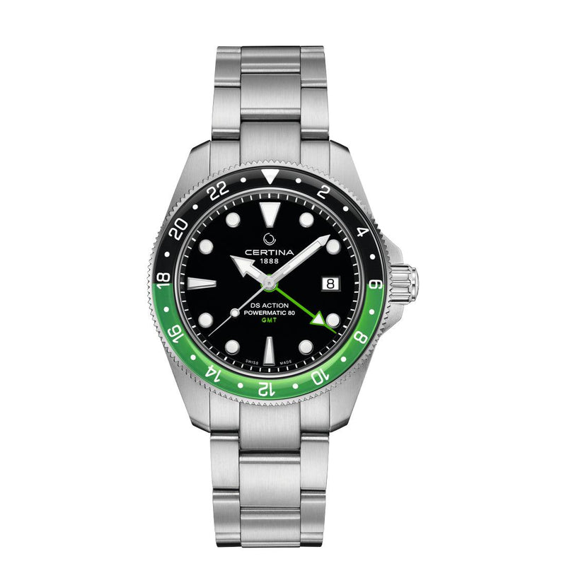 Certina DS Action GMT Powermatic 80 - Sort Urskive - Herreur - C0329291105100
